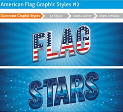 Illustrator图形样式－美国国旗：American Graphic Styles 2
